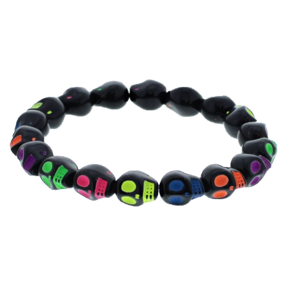 Zac's Alter Ego - Neon Skull Armband - Schwarz/Mehrfarben